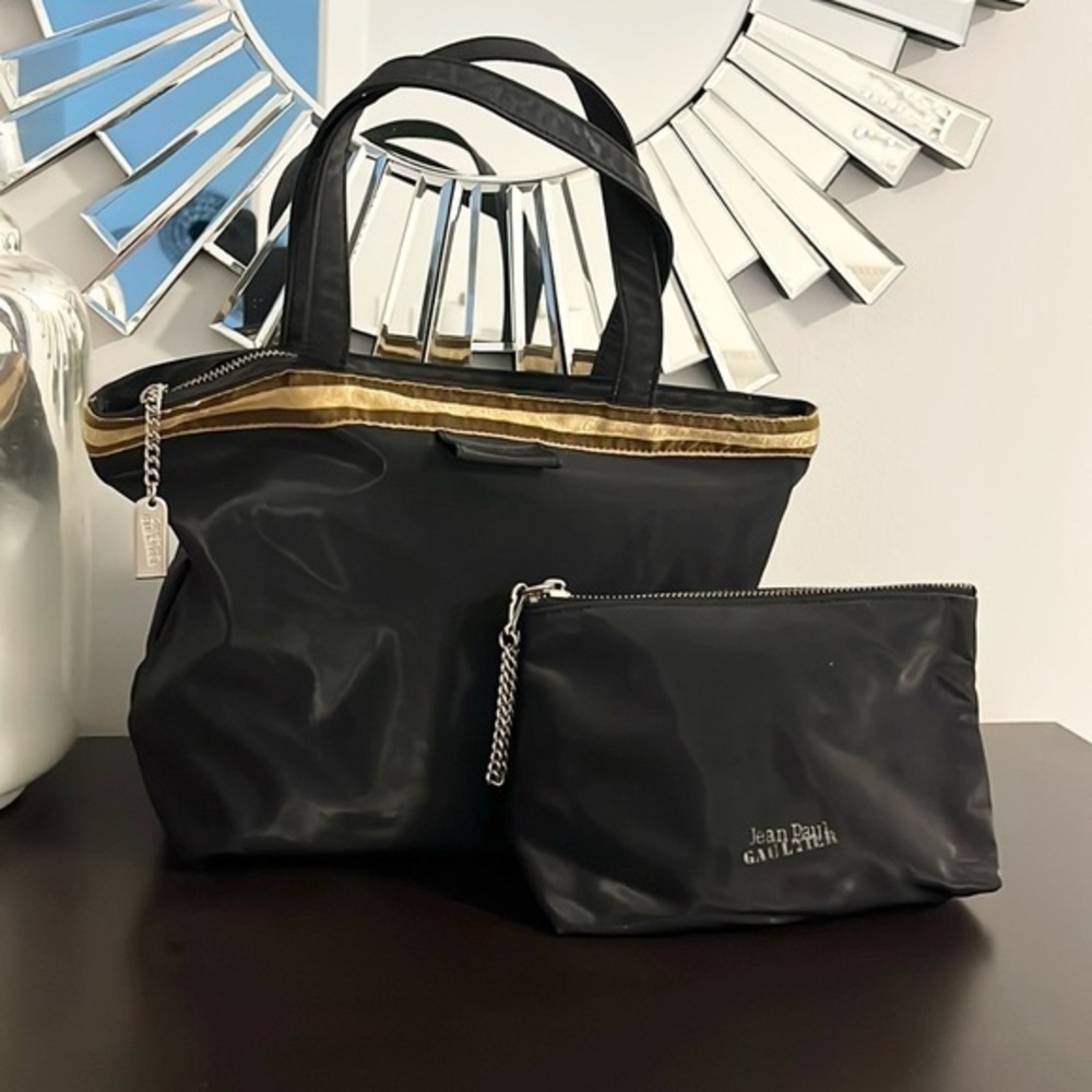 Vintage Jean Paul Gaultier Nylon Tote Bag and Matching Pouch